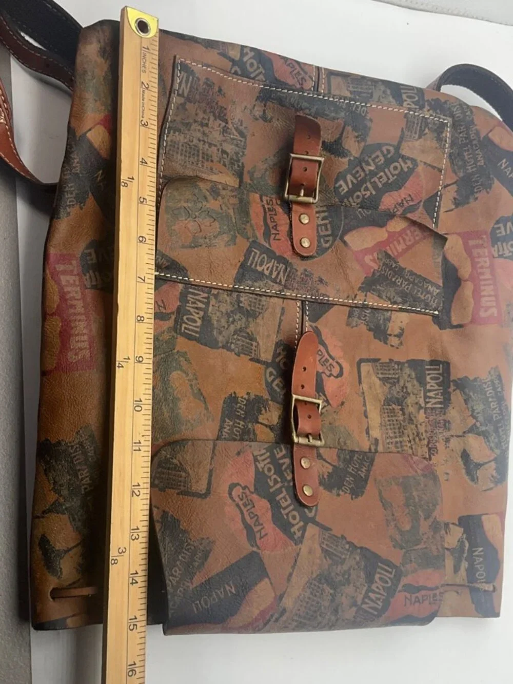 Patricia Nash Atrani Leather Travel Print Bucket Backpack Retro Patina Boho